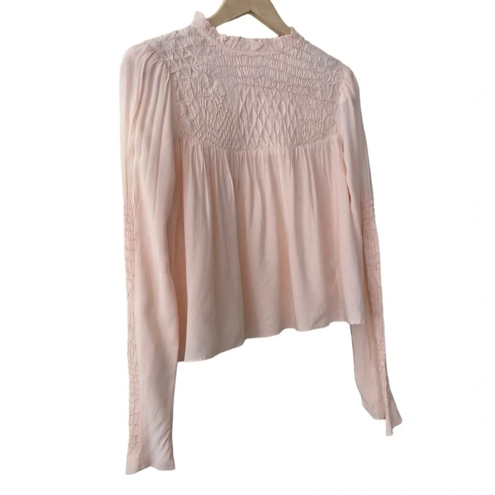 Free People Smocked In Time Top - Light Peach​​​​​​​​
